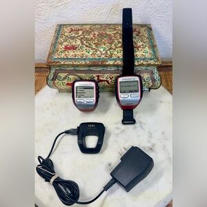 2x Garmin Forerunner 305 GPS Fitness Watches – Good - w/charger and 1 band.